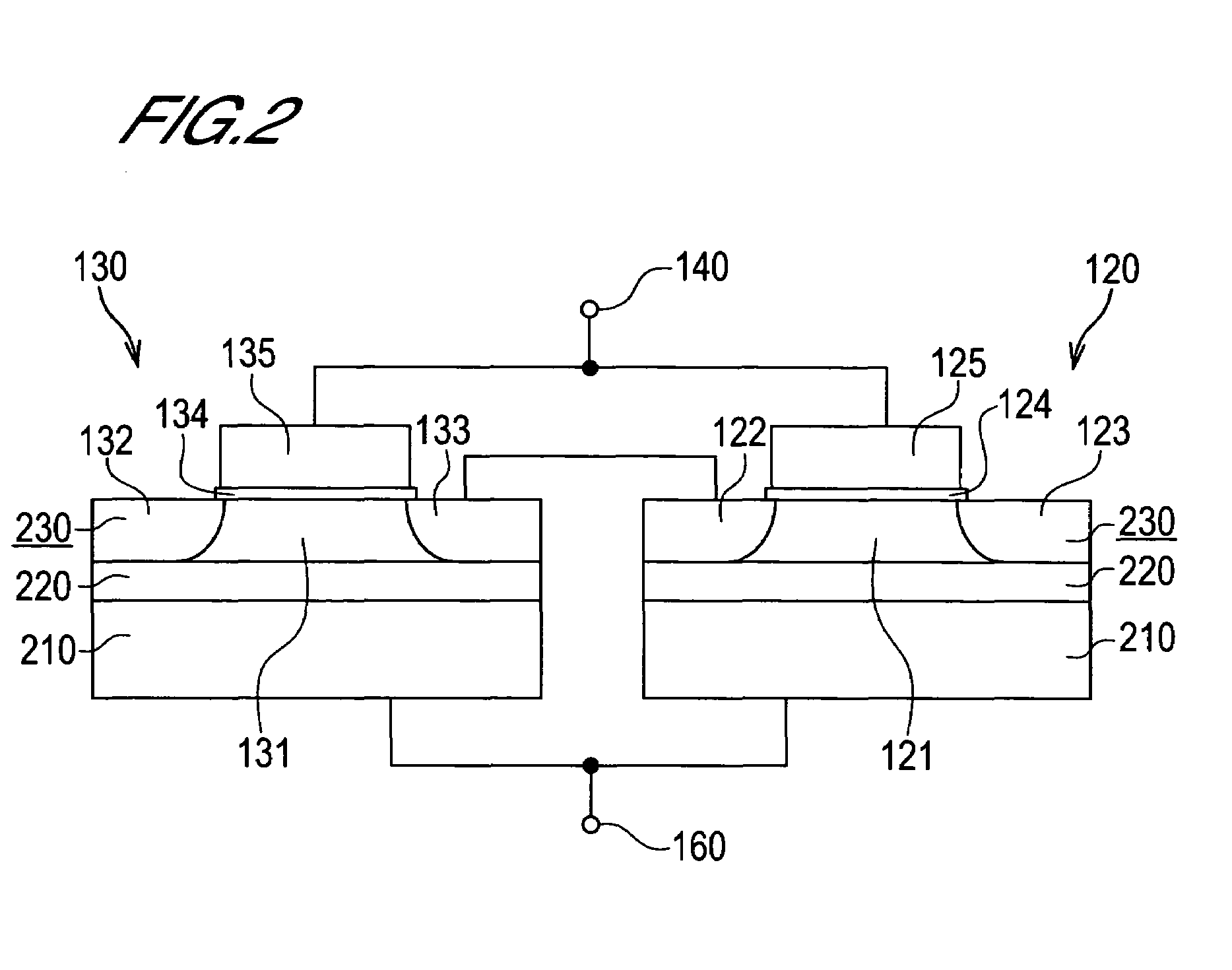 Semiconductor device with an enhancement type field effect transistor in which threshold voltage is dependent upon substrate bias voltage