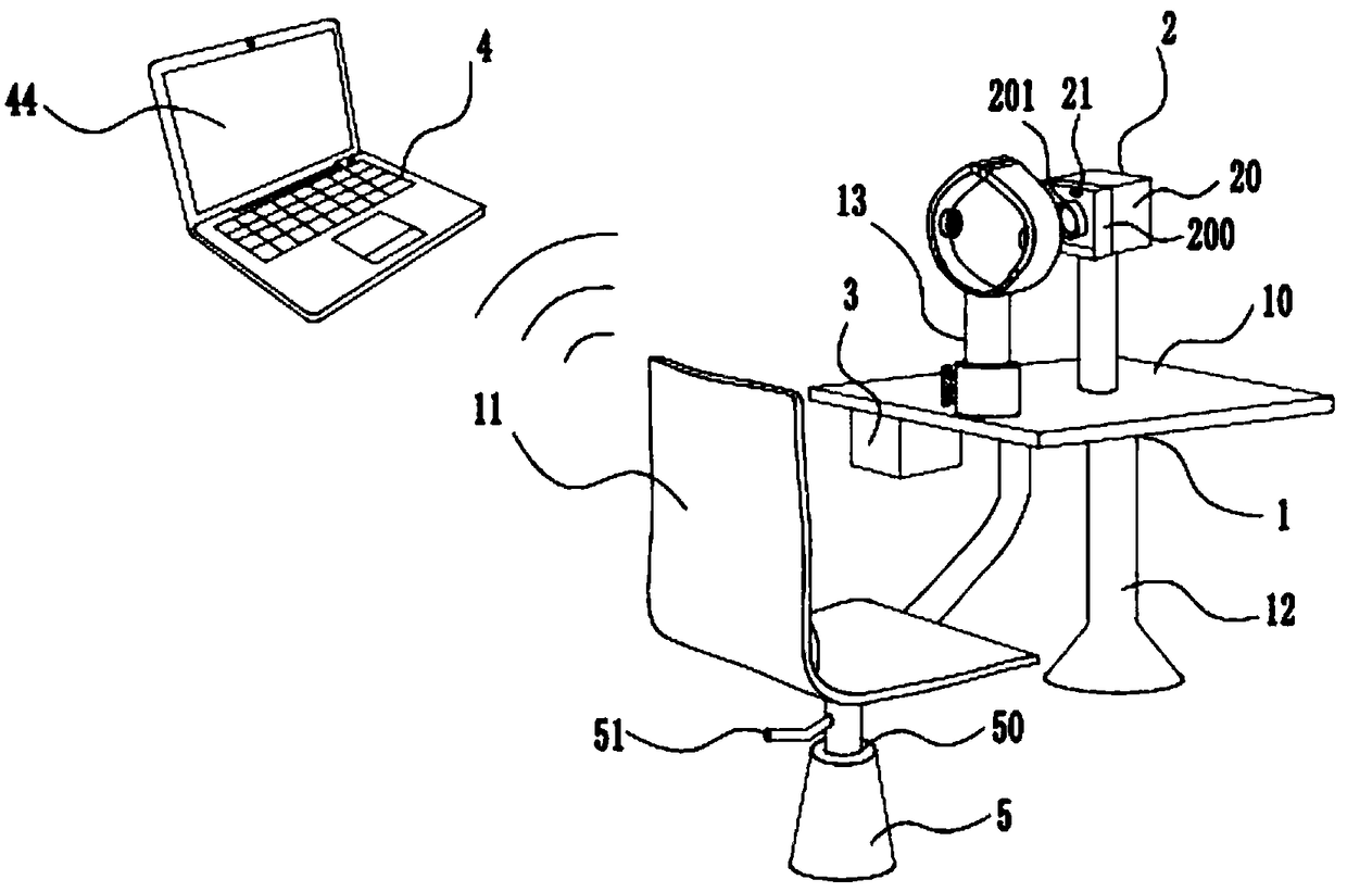 Medical assistant examination device used before ophthalmic surgery