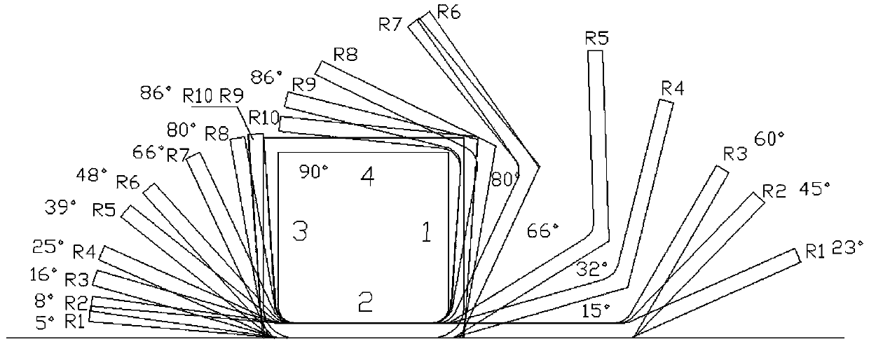 A method for forming high-strength thick-walled small-section square tube with double sharp corners