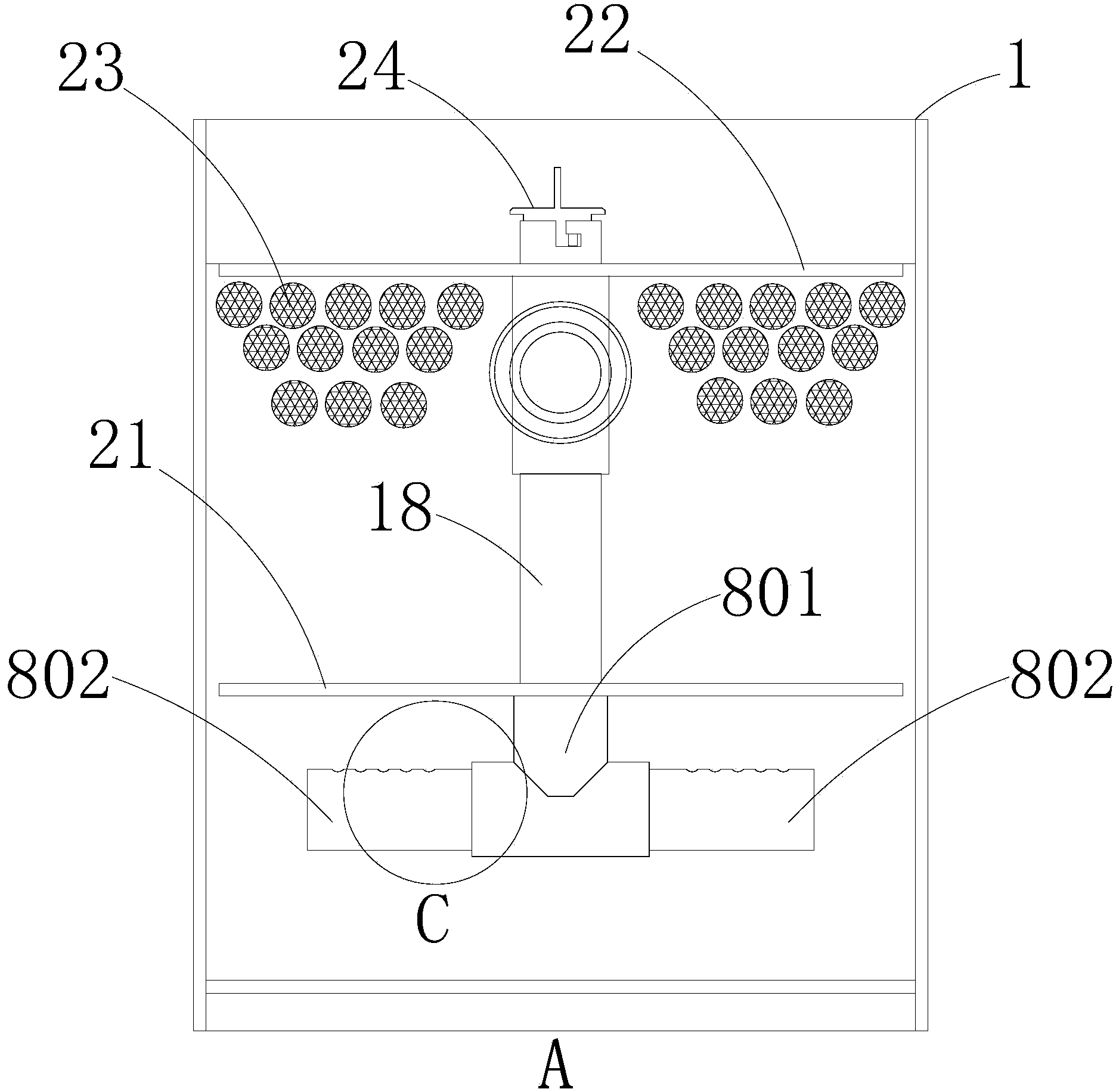 Sewage back-flushing filtering device