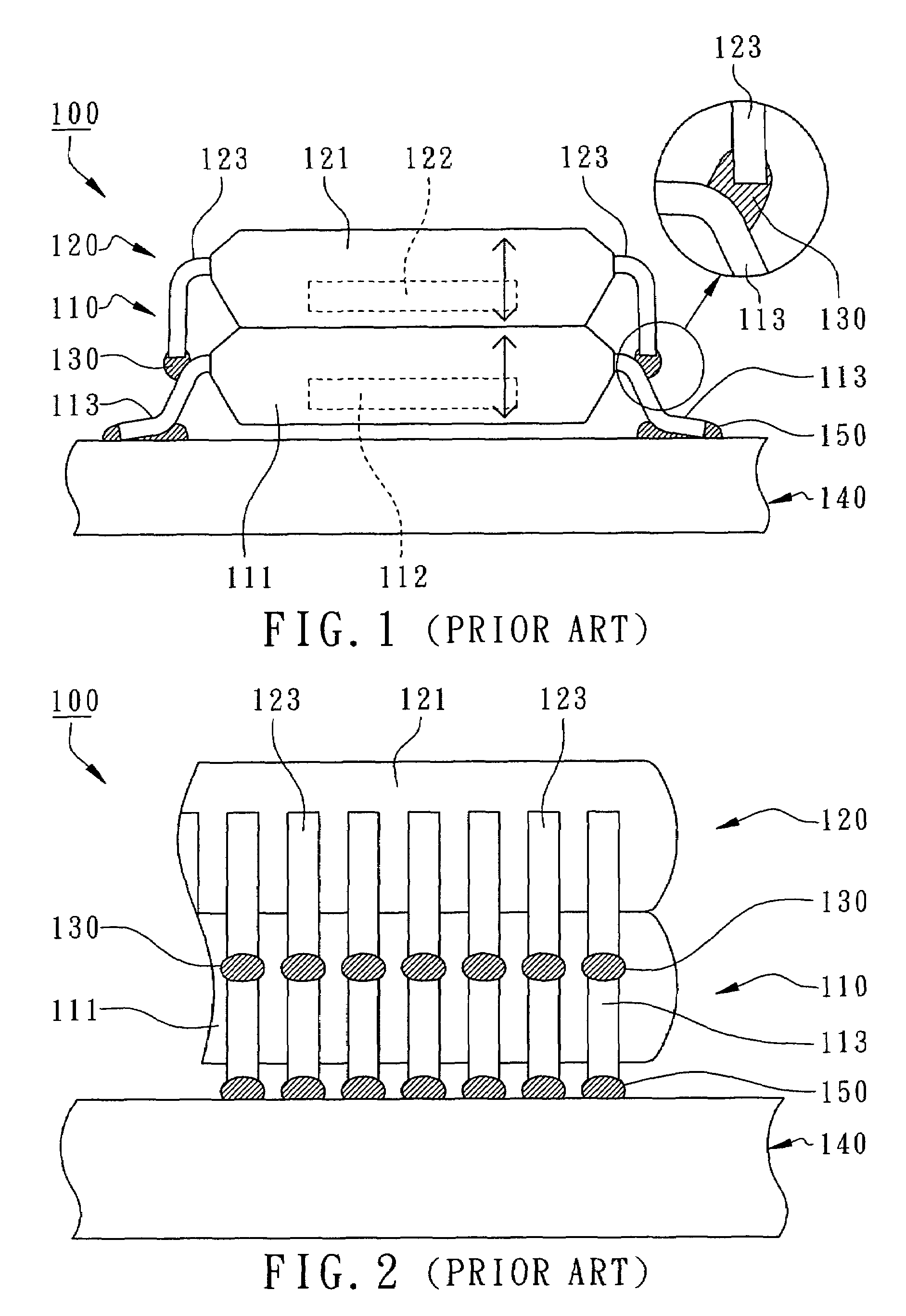 POP (package-on-package) device encapsulating soldered joints between external leads