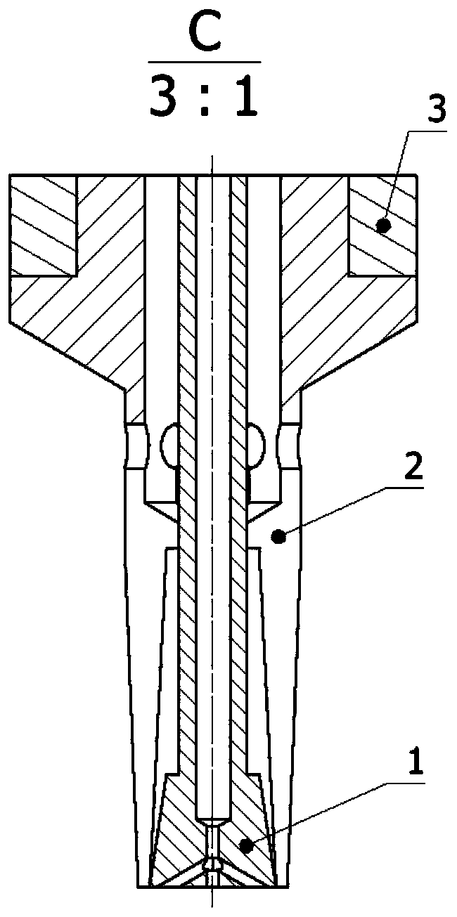 Composite implantation device of composite honeycomb noise elimination cap