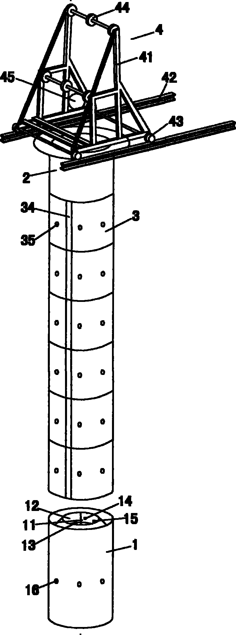 Manually digging hole full-steel cylinder-wall protecting construction device for building pile foundation and construction method thereof