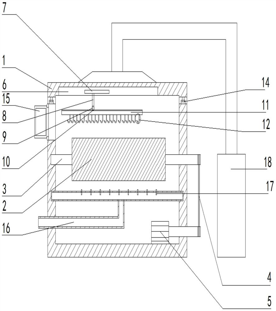 A device for grinding nameplates with a fastening structure and capable of reasonably removing dust