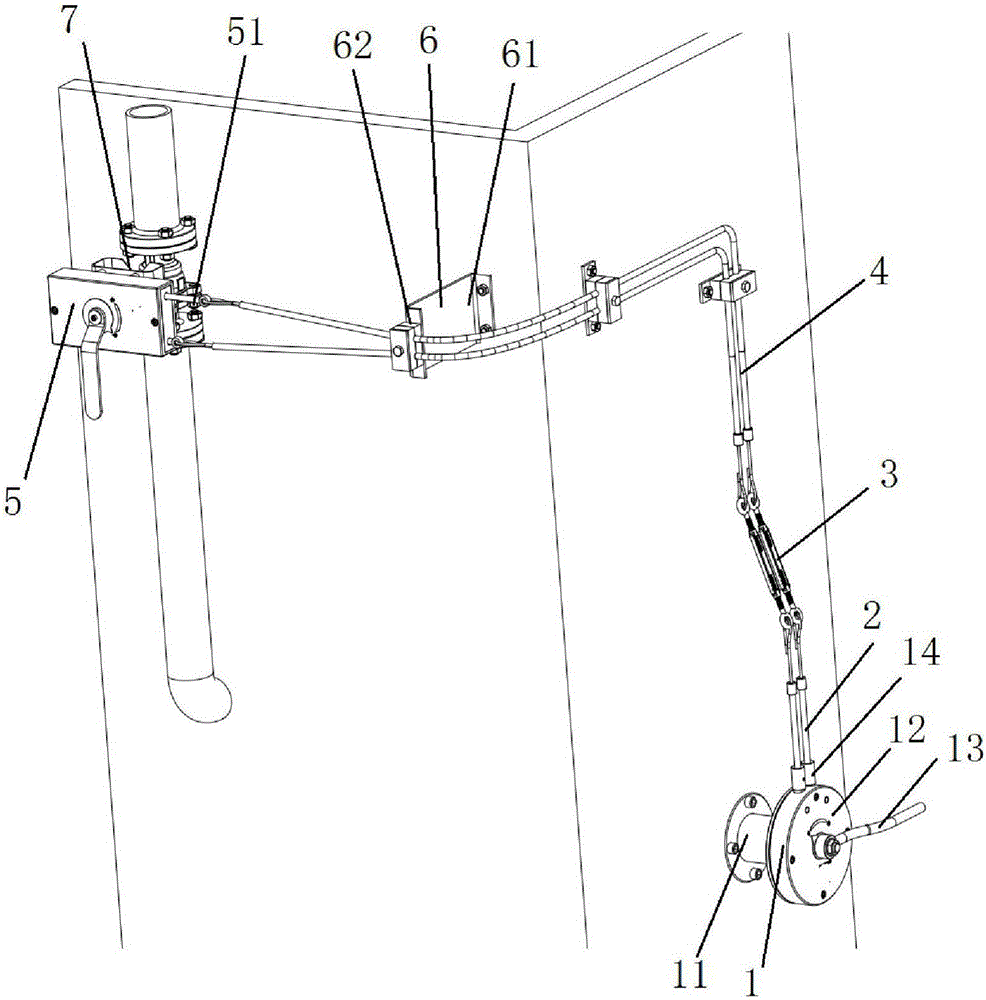 Angular travel valve remote transmission mechanism