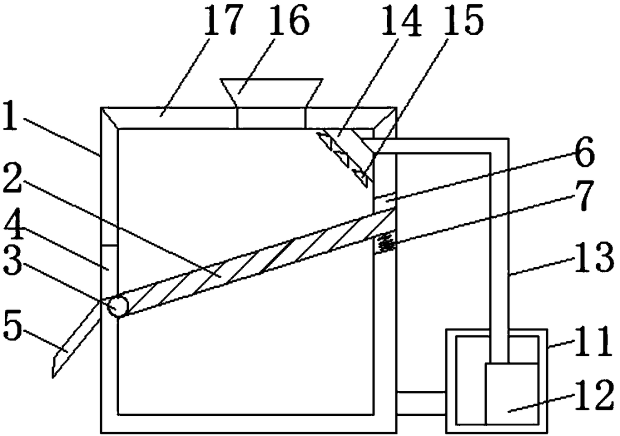 Household wastewater filtering device with cleaning function