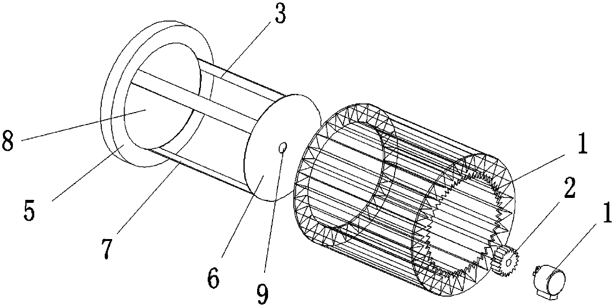 Cylindrical filter screen used for new draught fan