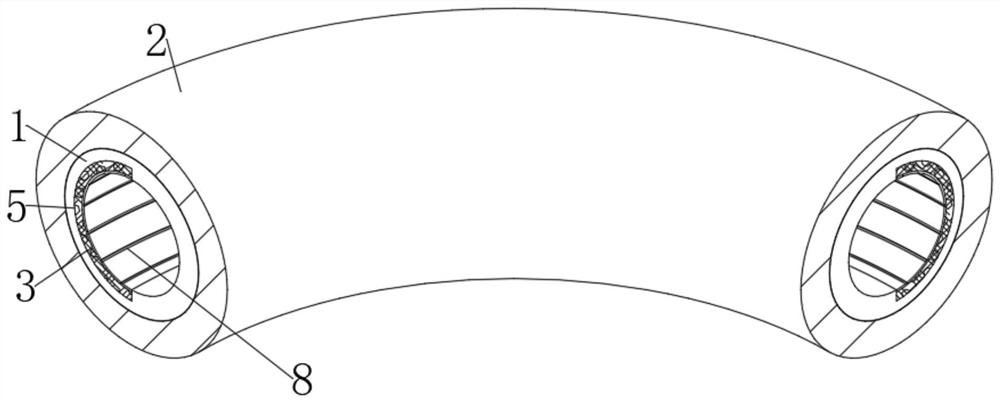 Pre-embedded pipe for heating pipe network with curved protection structure