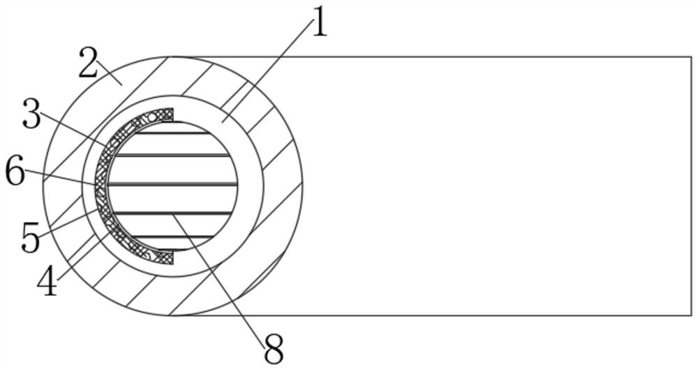 Pre-embedded pipe for heating pipe network with curved protection structure