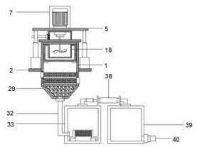 Filtering device for treating metal-containing hazardous waste garbage