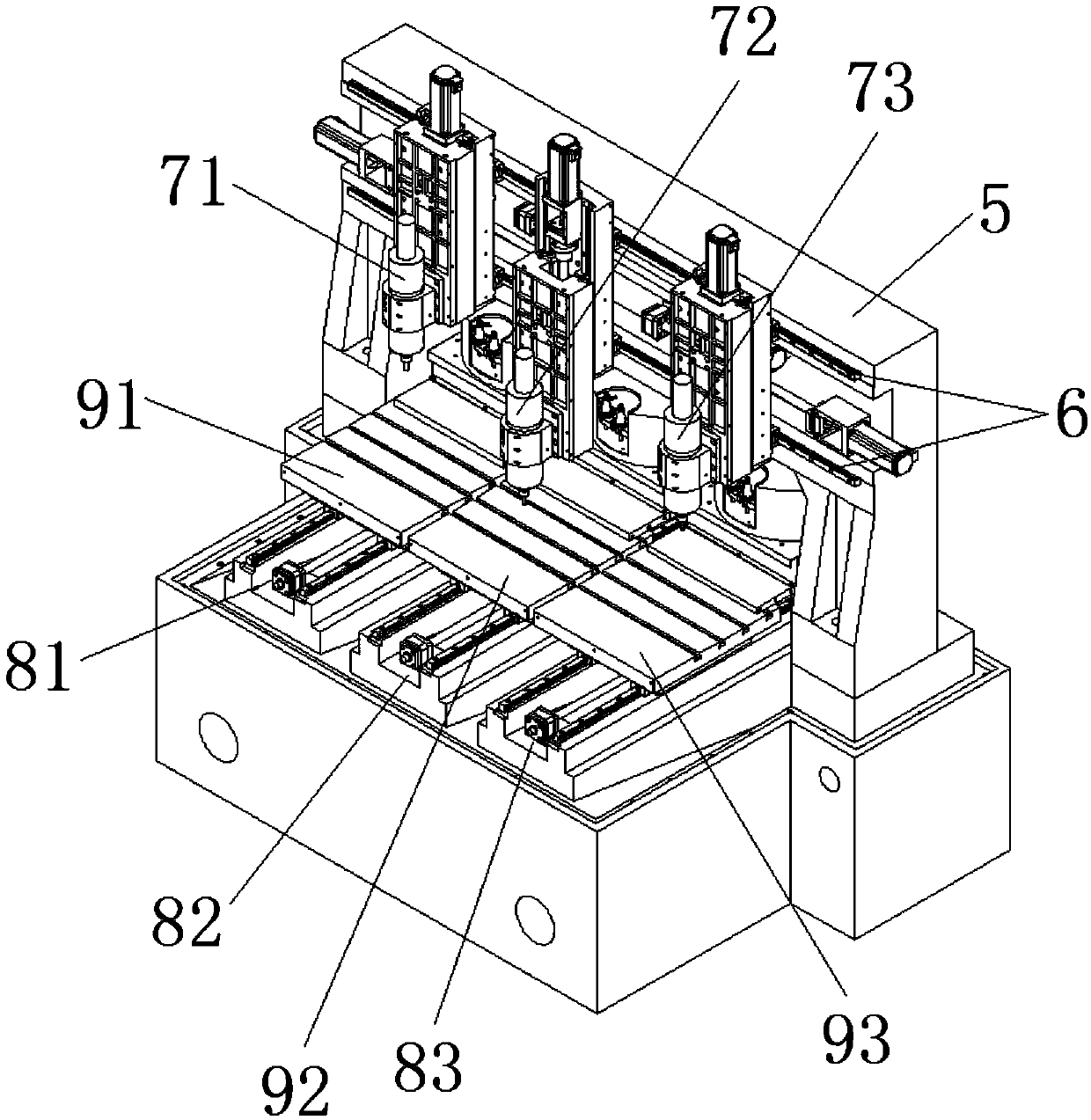 Separately controlled multichannel carving and milling machine