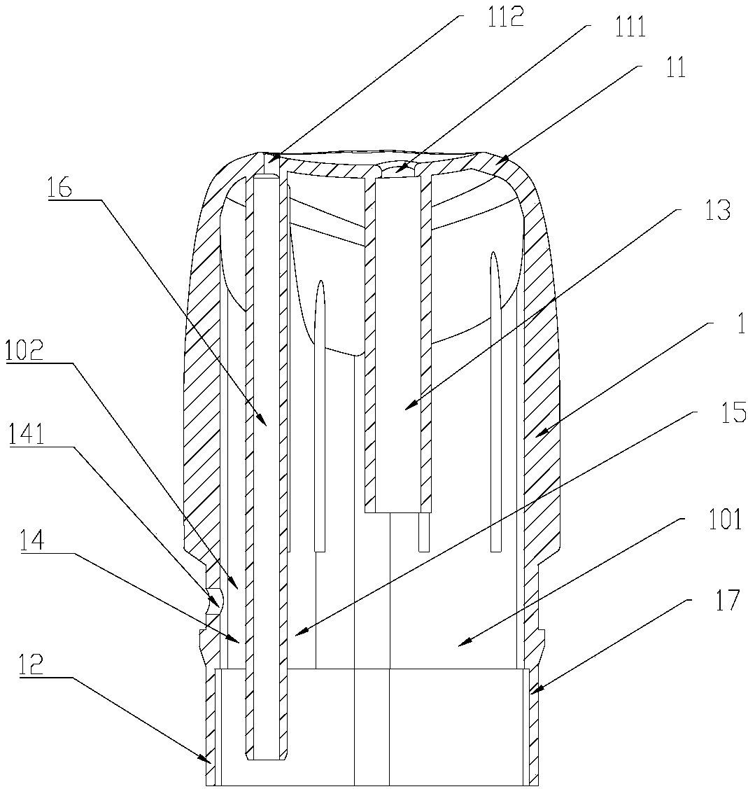 Electronic cigarette with dual-chamber dual-air-passage atomizer