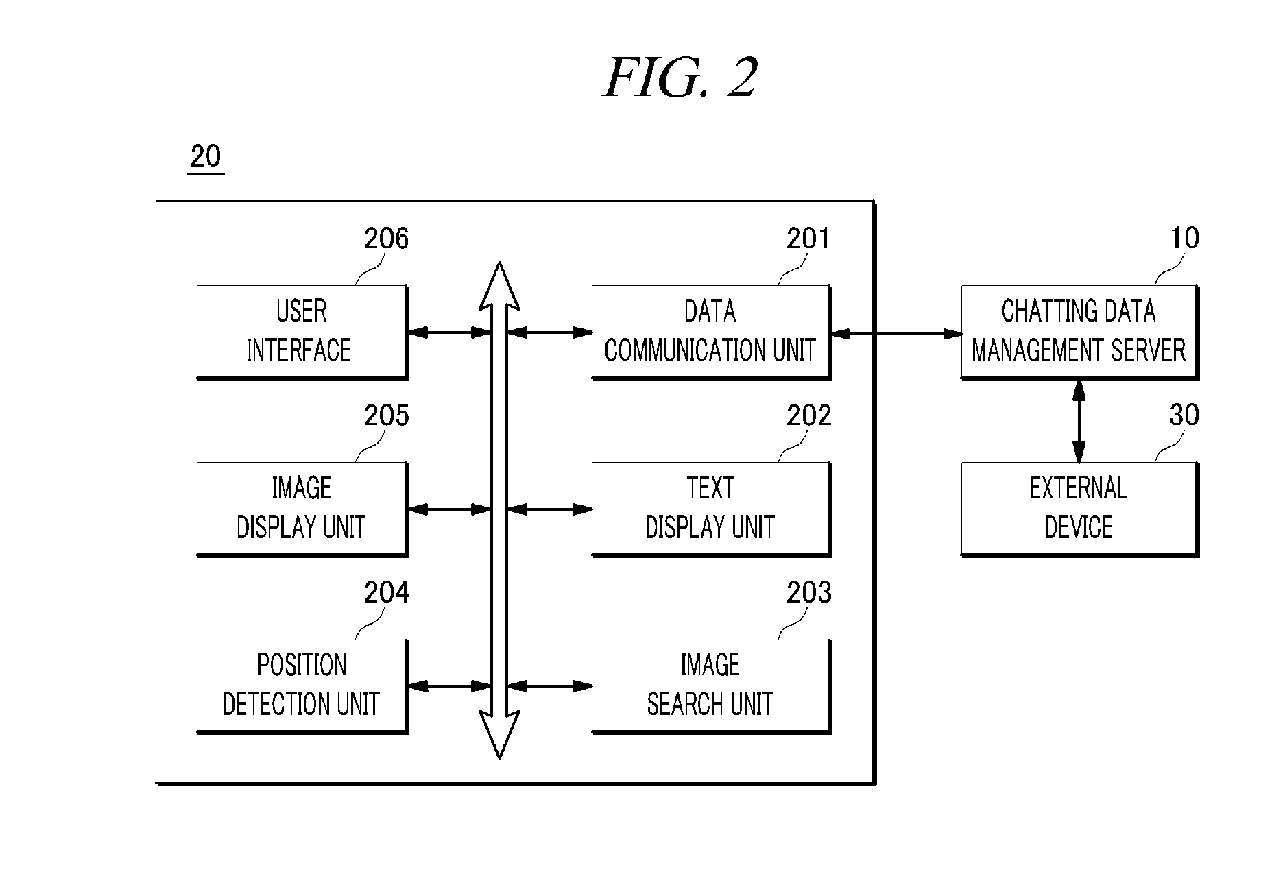 Device and method for displaying image in chatting area and server for managing chatting data