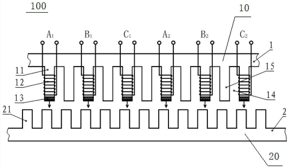 Single-pole flux reverse permanent magnet linear motor