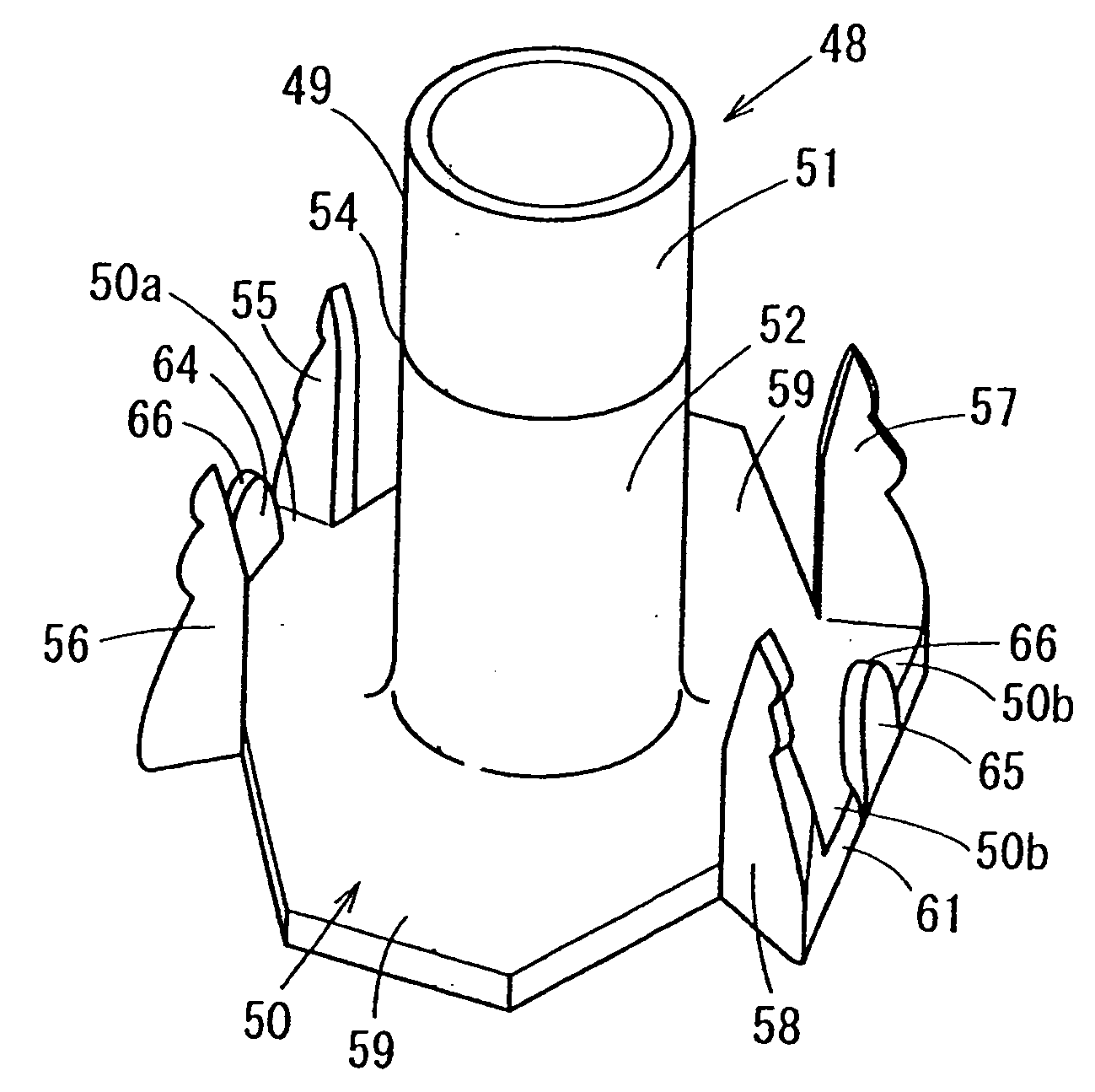 T-nut for hopper feeding having a projection