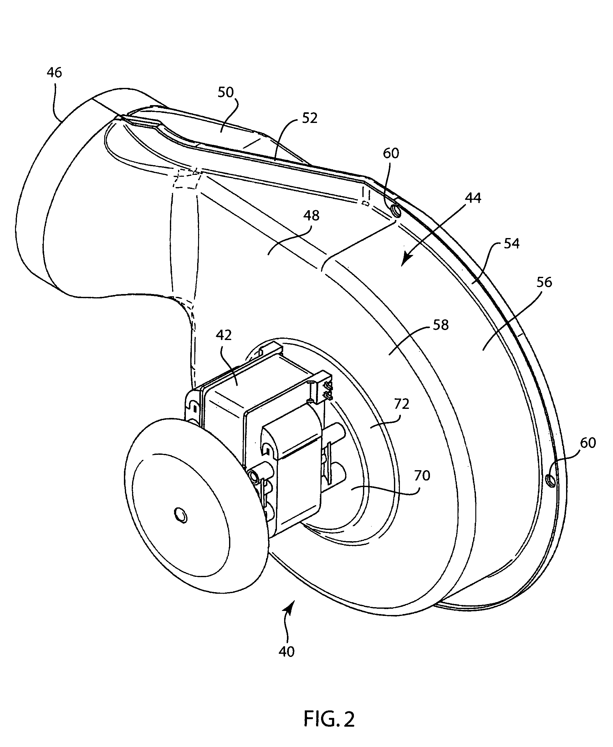 Draft inducer having single piece metal impeller and improved housing