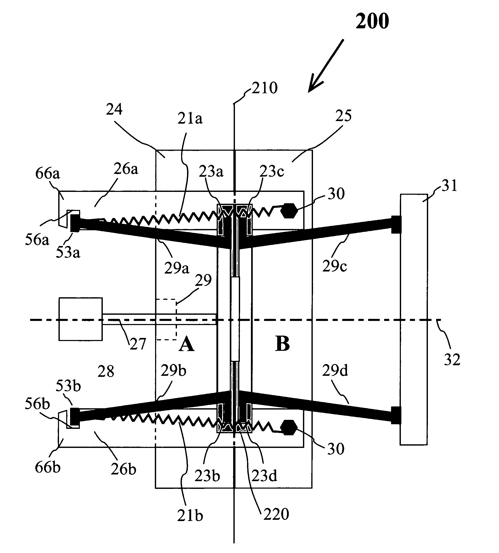 Polymeric injection mold with retractable bars for producing re-entrant molded surfaces