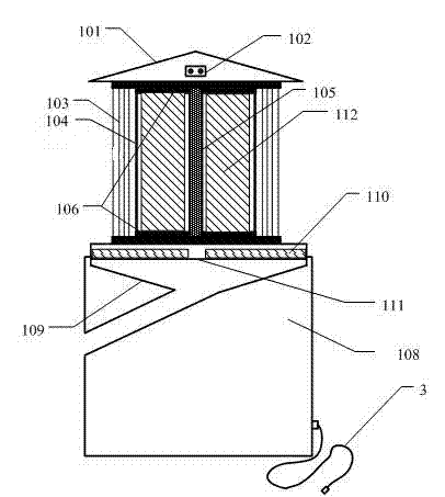 Tea tree injurious insect lamplight prevention and control system