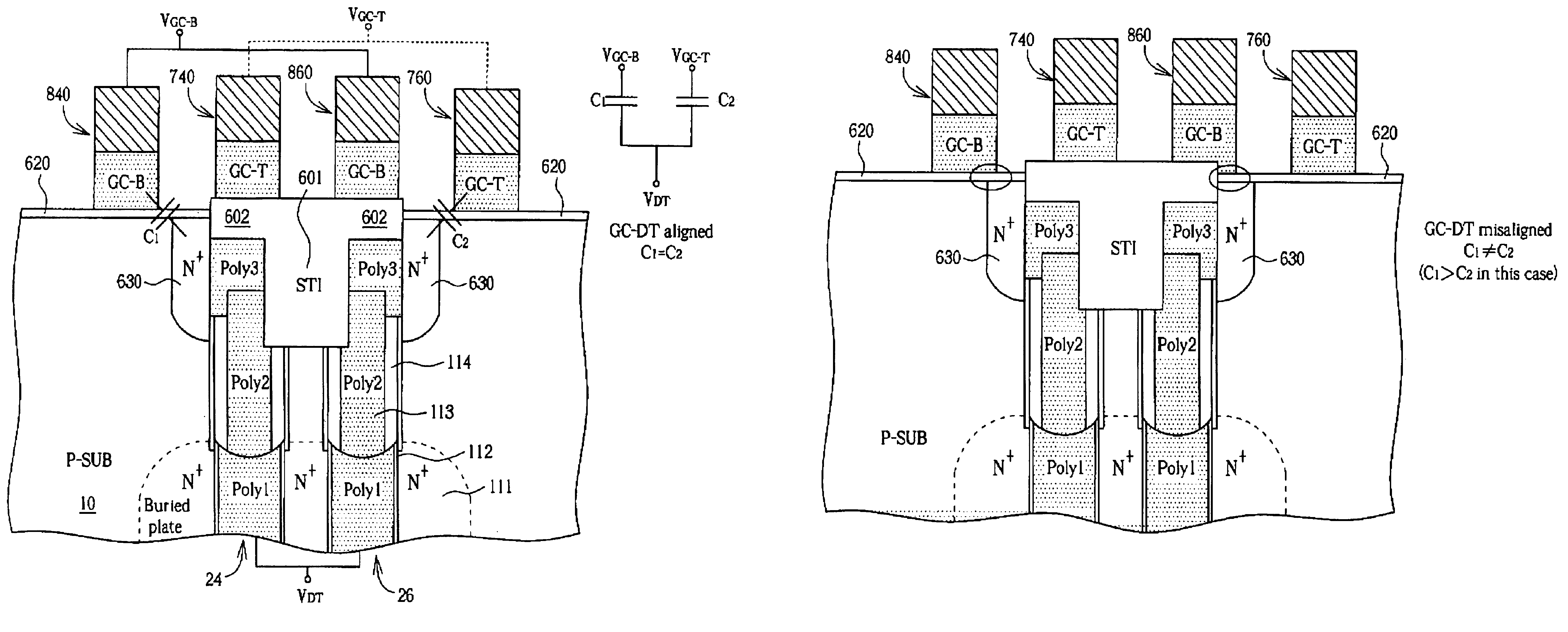 Wafer acceptance testing method and structure of a test key used in the method