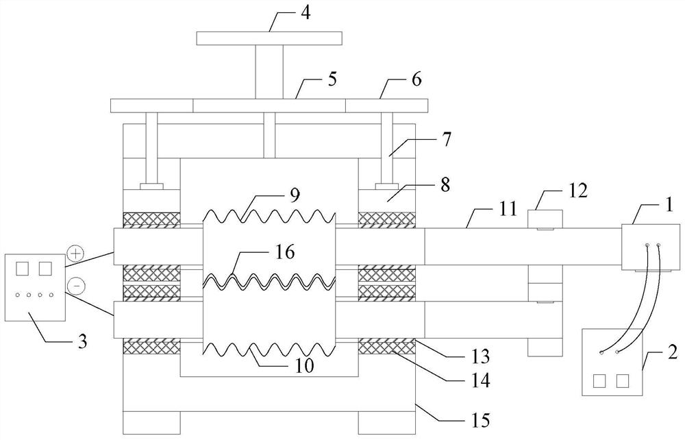 Large-area functional microstructure array current-assisted roll forming device