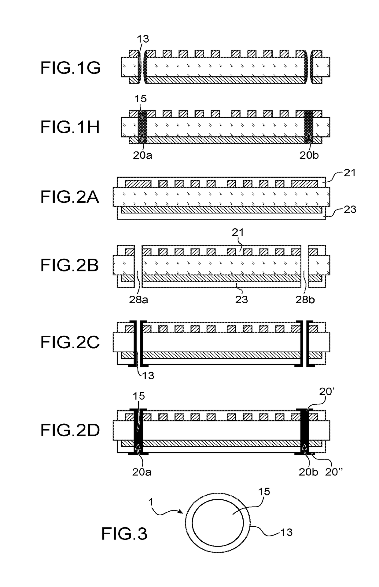 Method for producing vias on flexible substrate