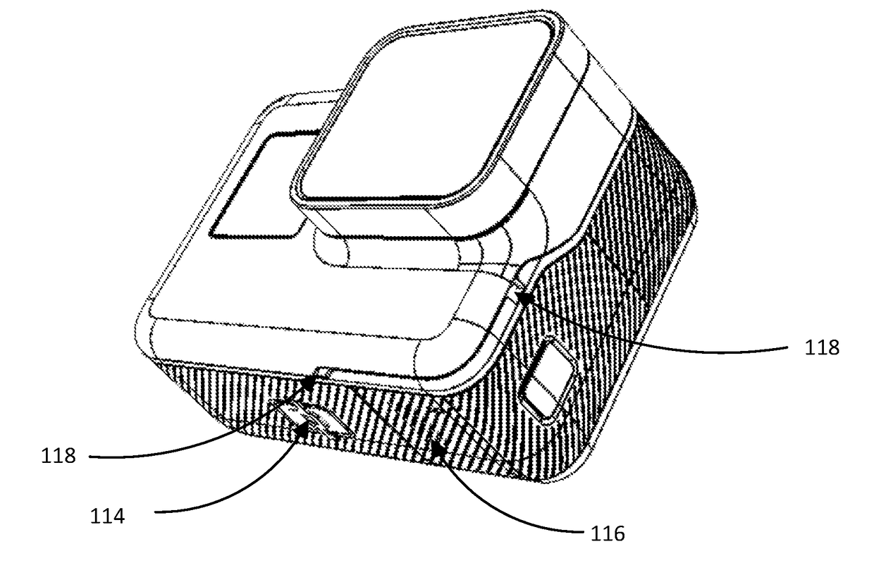 Drainage channel for a submersible camera with drainage ports on two surfaces