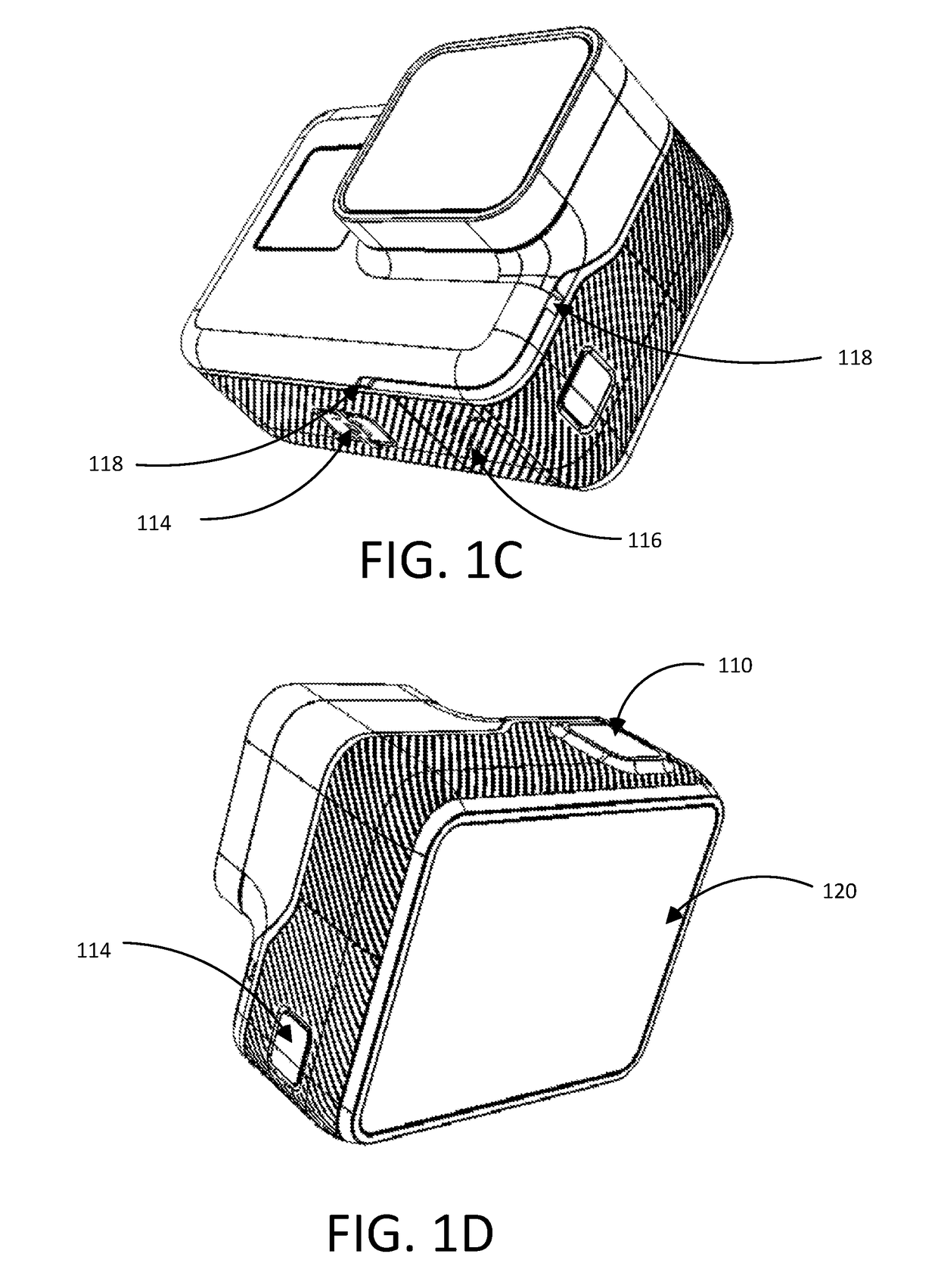 Drainage channel for a submersible camera with drainage ports on two surfaces