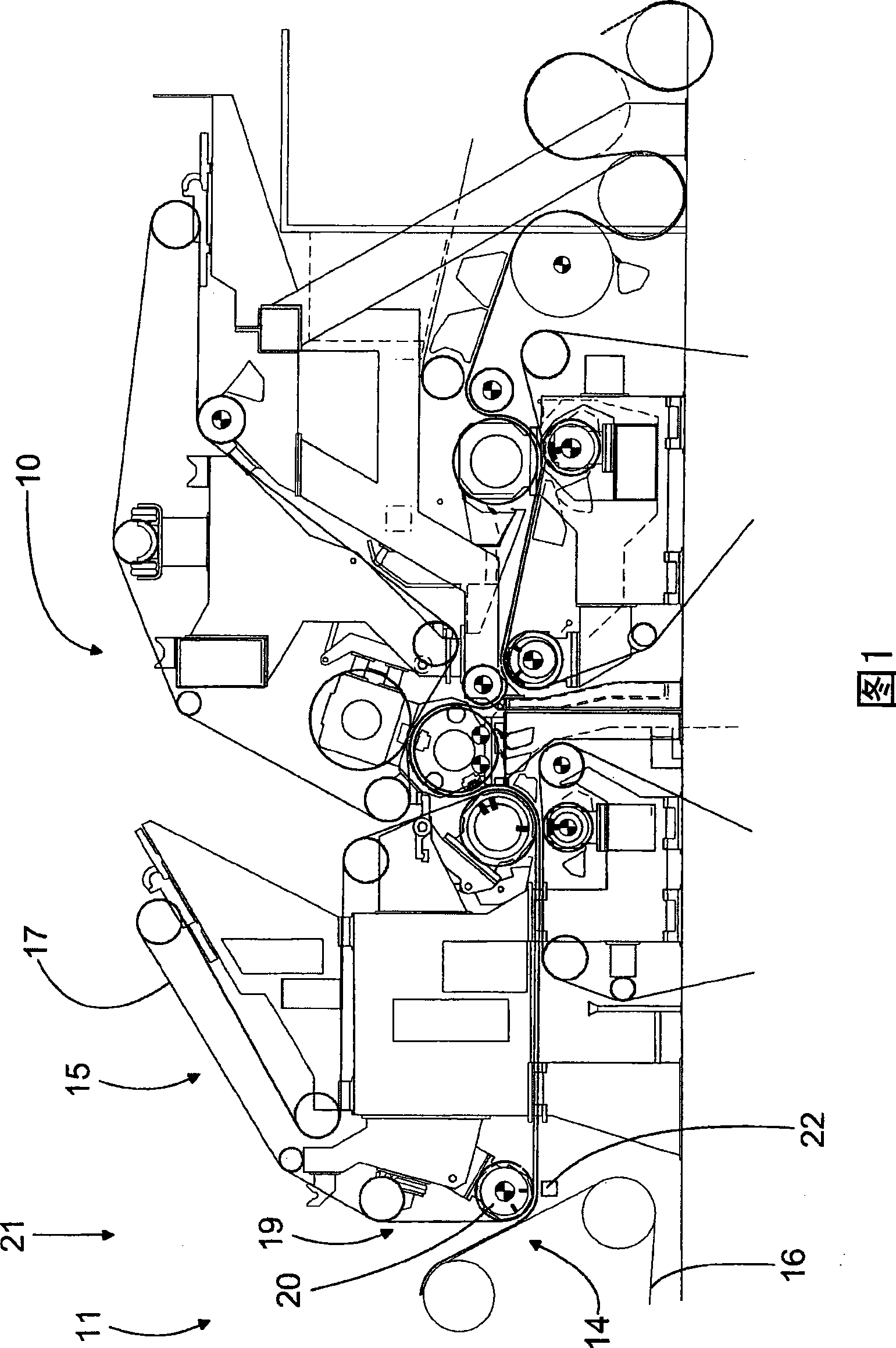 Method and arrangement in web control at a junction point of the sub-totalities of a web-forming machine