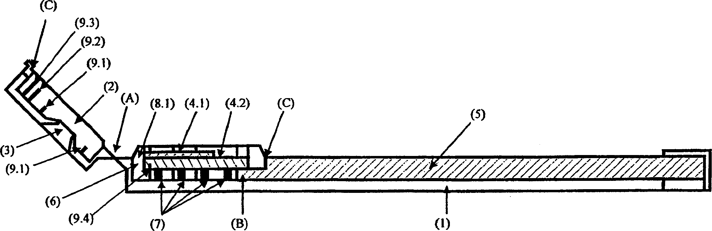 Test strip device with lid-provided pretreatment portion