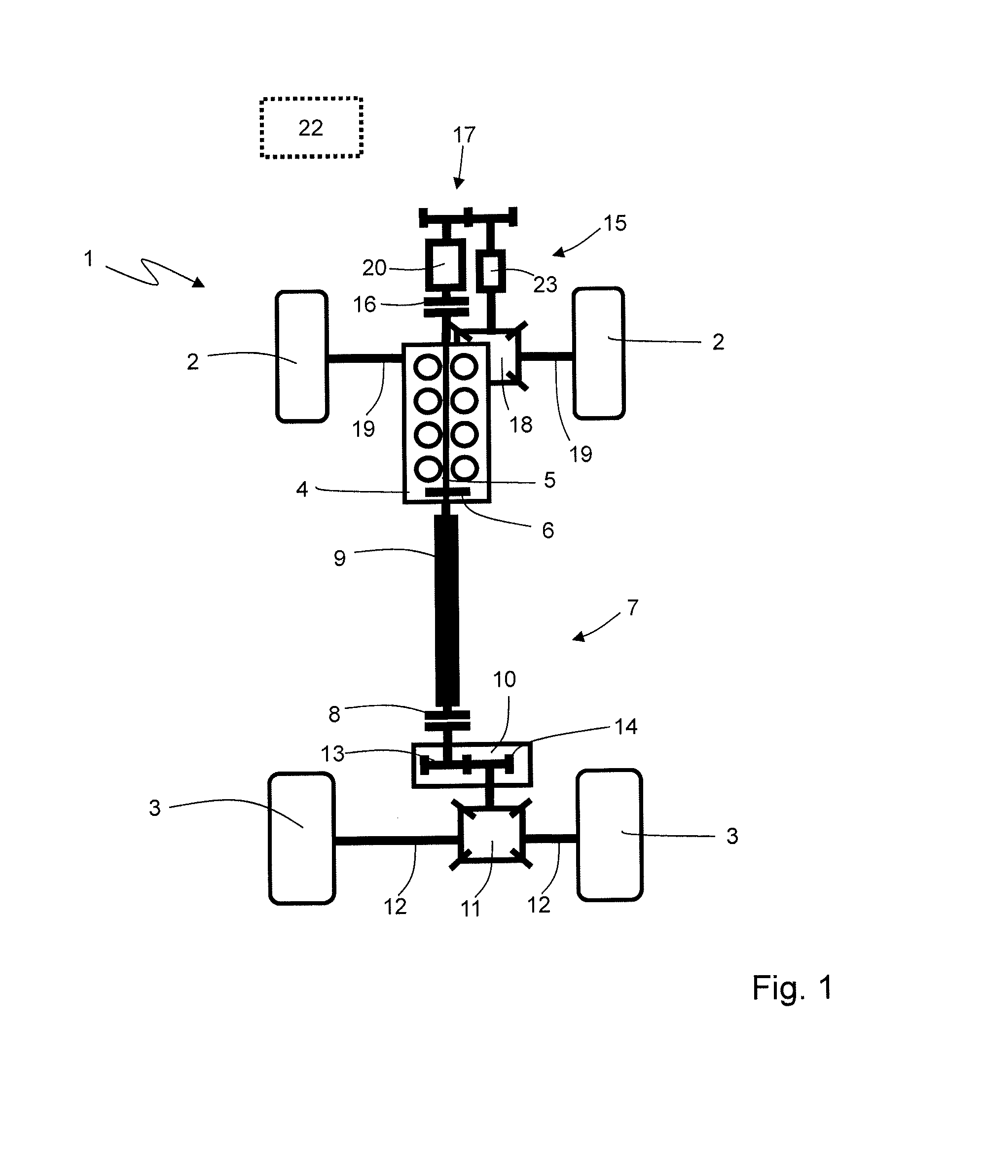 Vehicle with connectable four-wheel drive