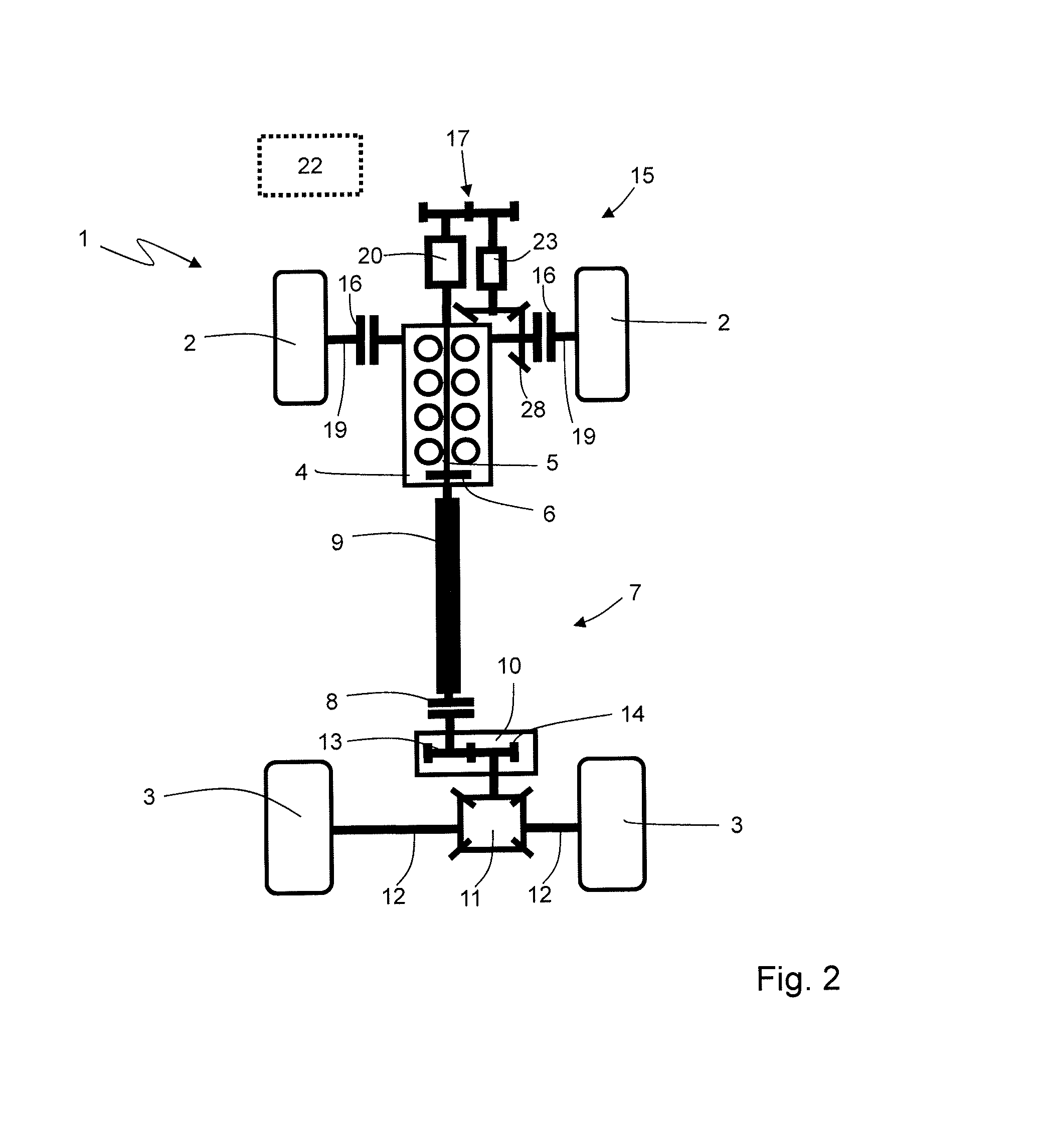 Vehicle with connectable four-wheel drive