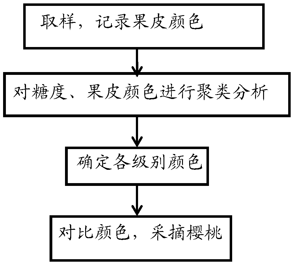 Method for judging maturity degree of cherries