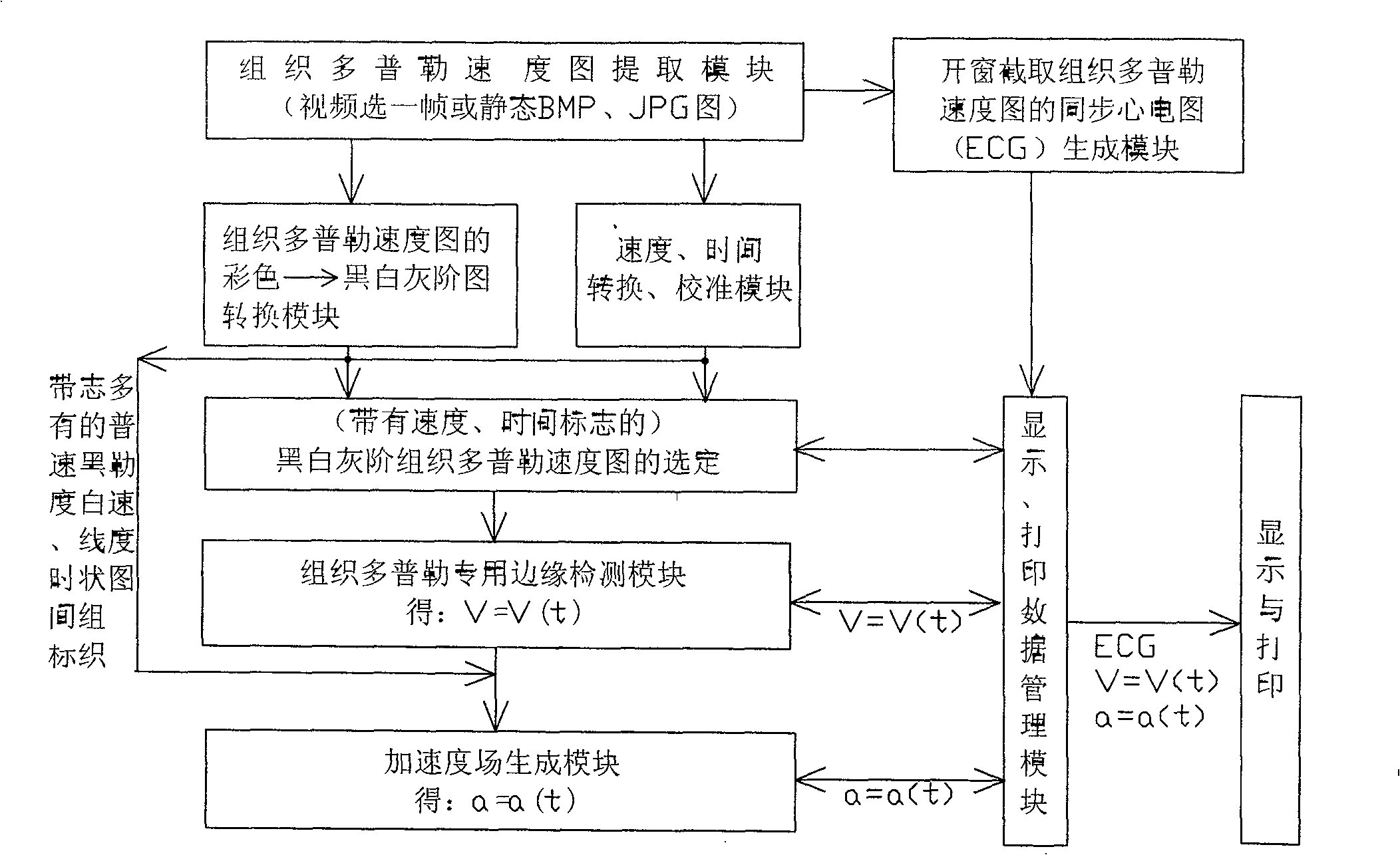 Method and apparatus for detecting acceleration field of tissue image of colorful Doppler ultrasonography