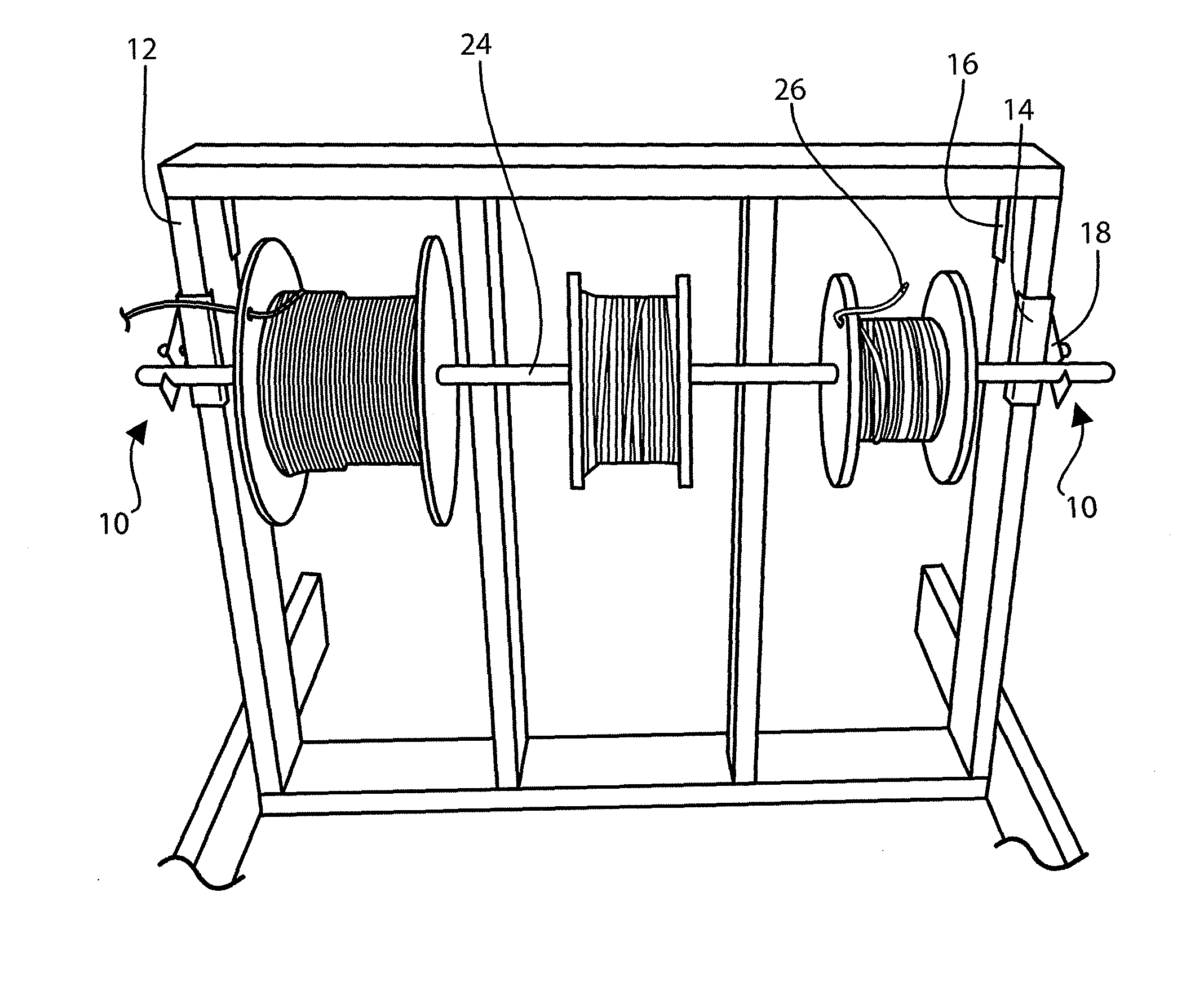 Portable wire spool holding device