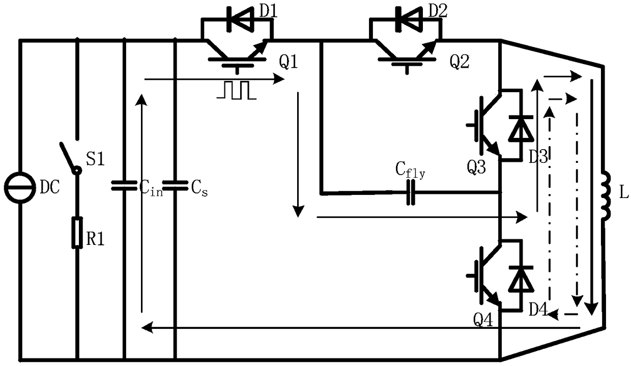 Double pulse test circuit and method of flying capacitor three-level DCDC power component