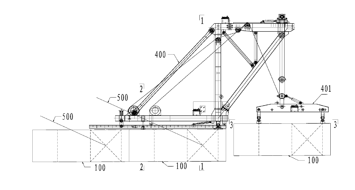 Overall installation method of double-body separable combined beam