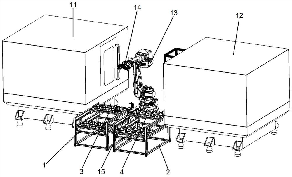 Loading and unloading equipment and method for oil pump housing processing