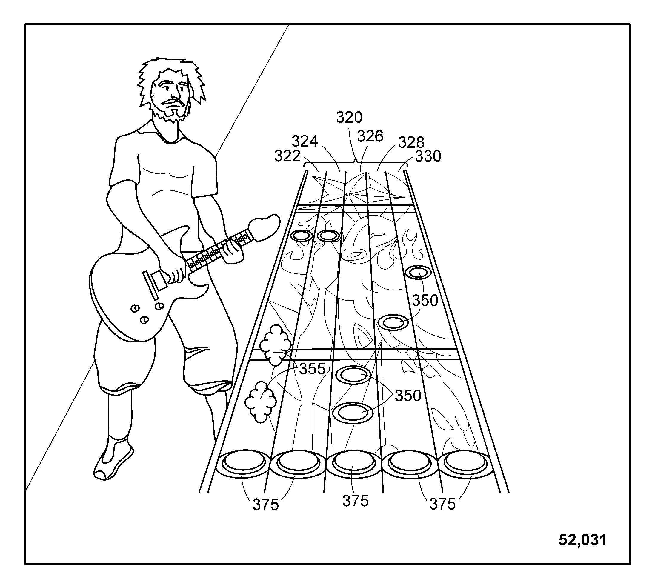 Game controller simulating a musical instrument