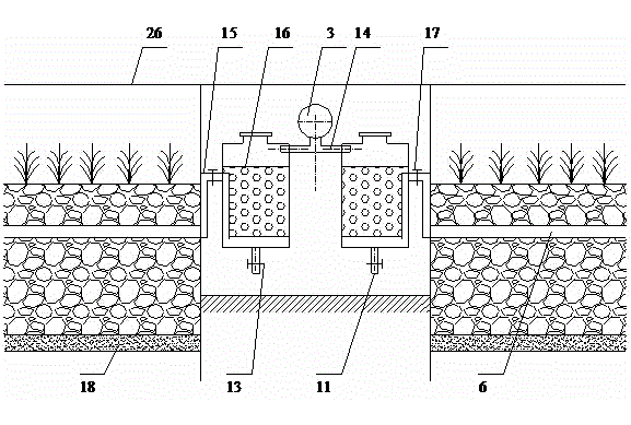 Active iron purifier and bank slope wetland system coupled purifying culture pond drainage system