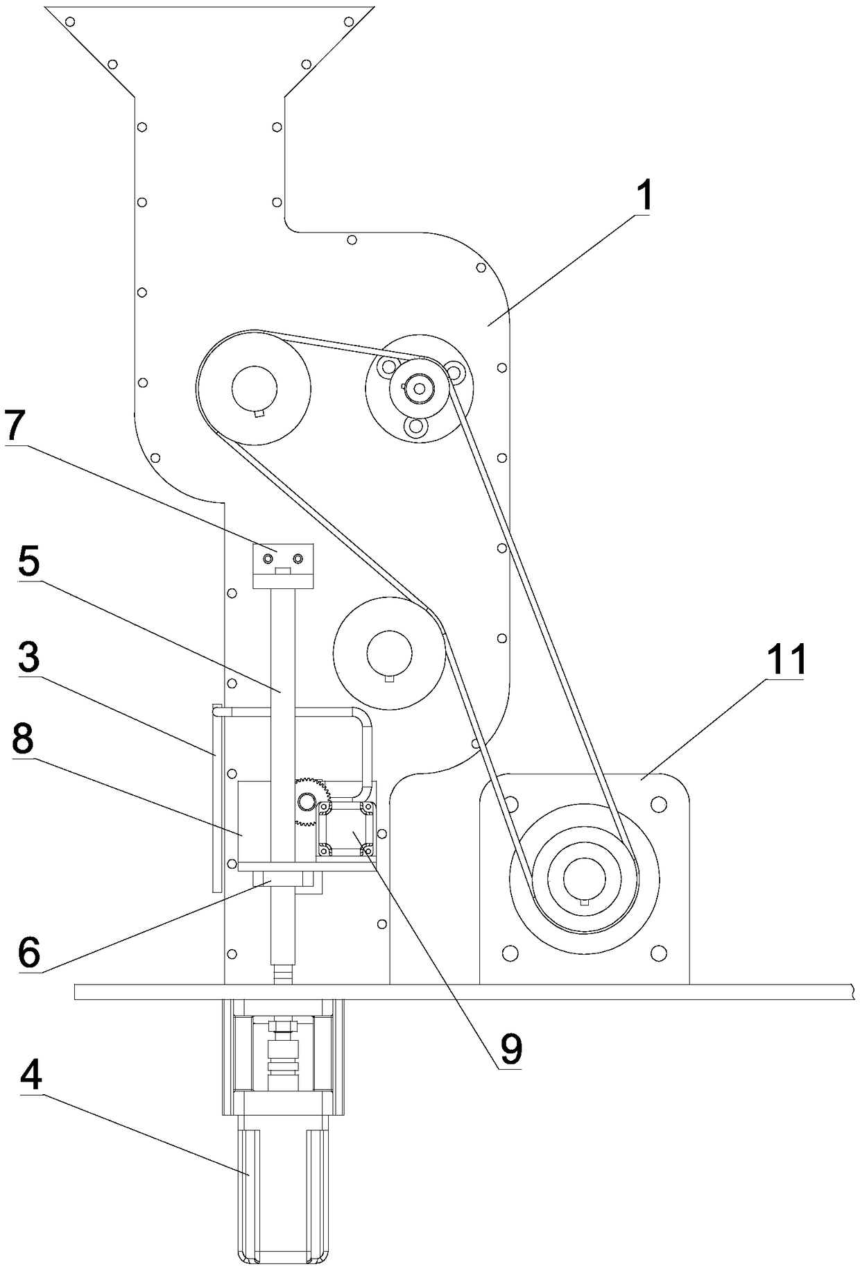 Feeding device of straw weaving machine