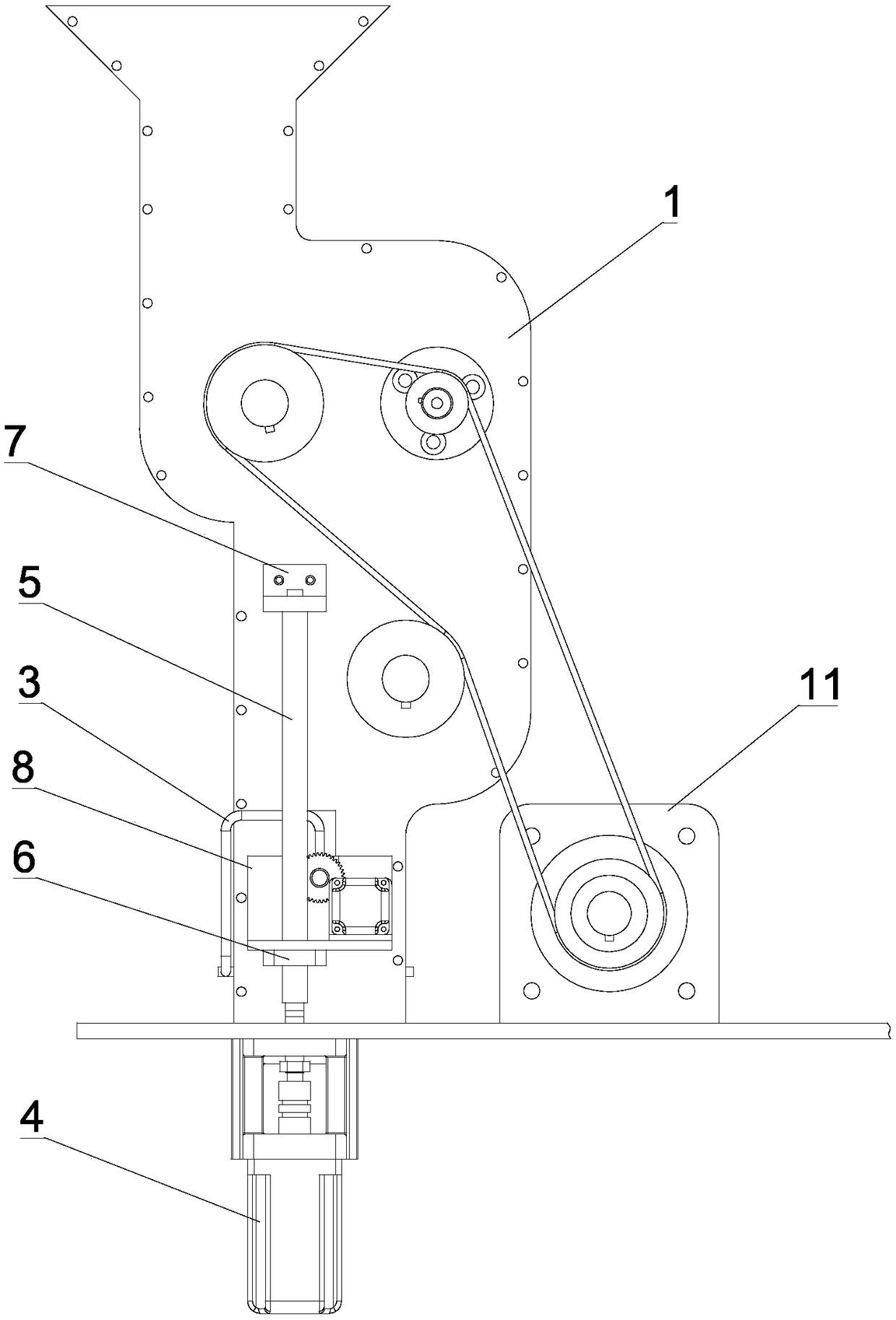 Feeding device of straw weaving machine