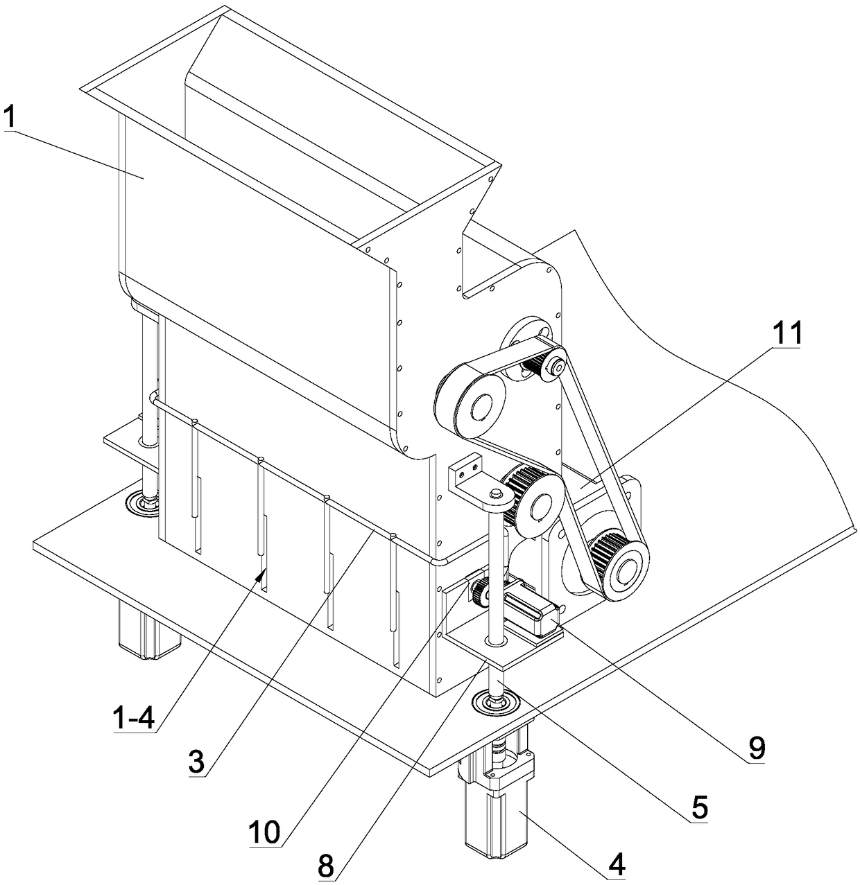 Feeding device of straw weaving machine