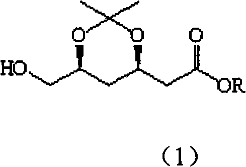 Method for preparing (3R, 5S)-3, 5-O-isopropylidene-3, 5, 6-trihydroxy caproic acid hexylic acid derivative