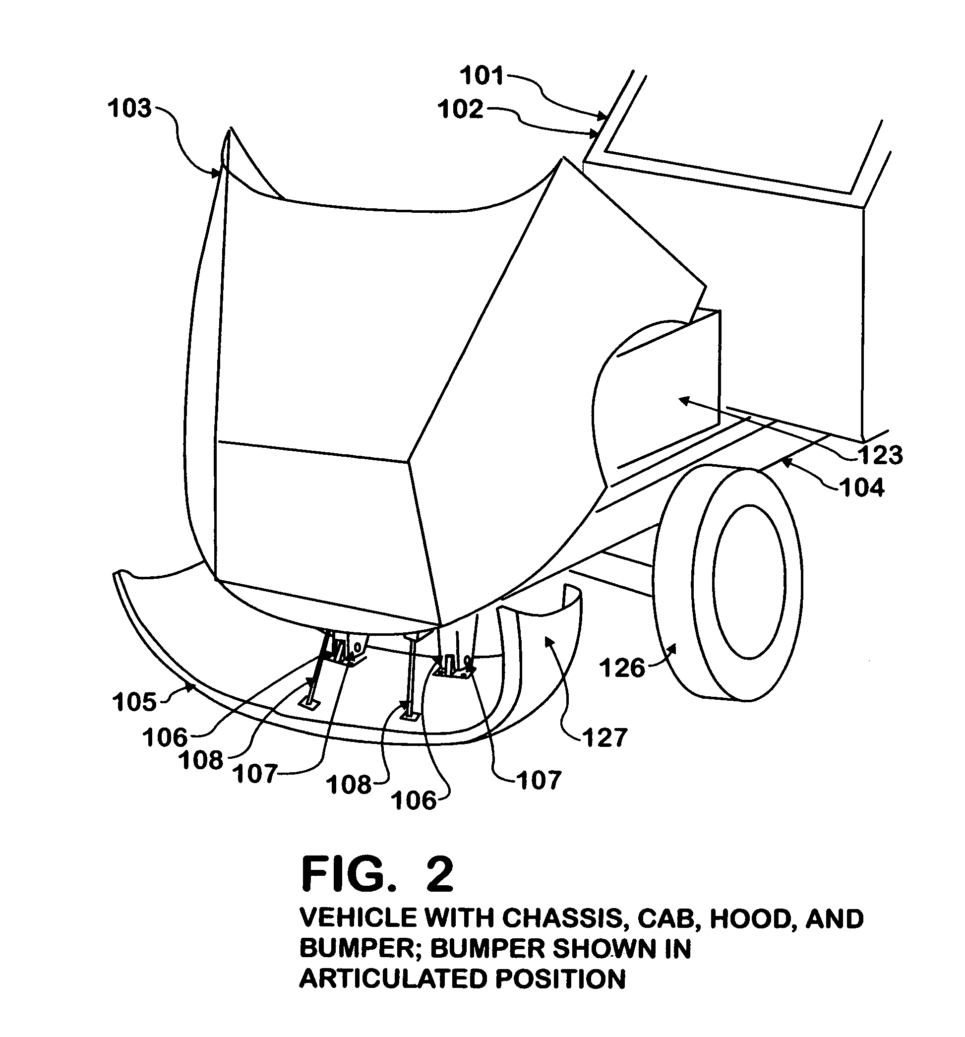 Rotating front bumper