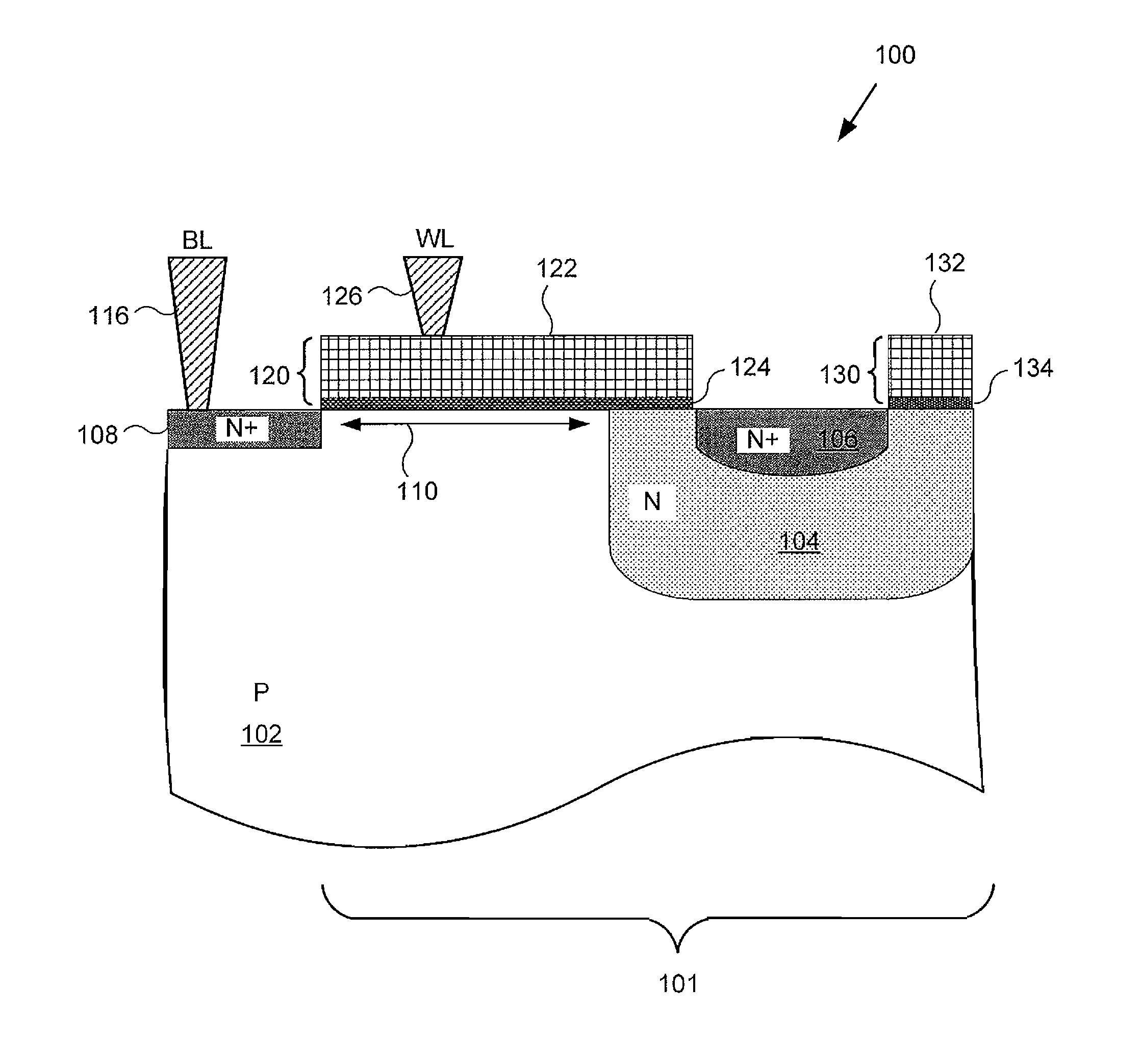 One-Time Programmable Device Having an LDMOS Structure and Related Method