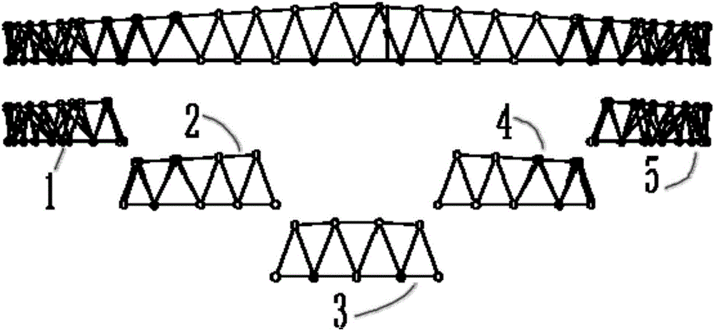 Construction method for roof steel grid frame