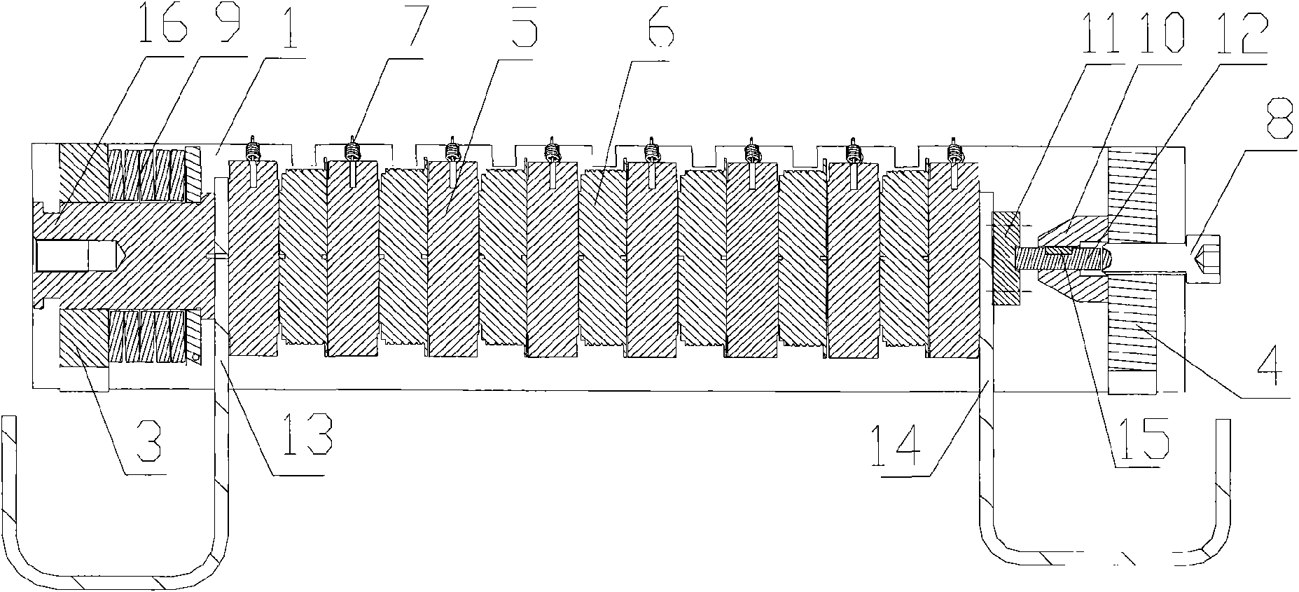 Cascade connected thyristor valve section in jacking connection