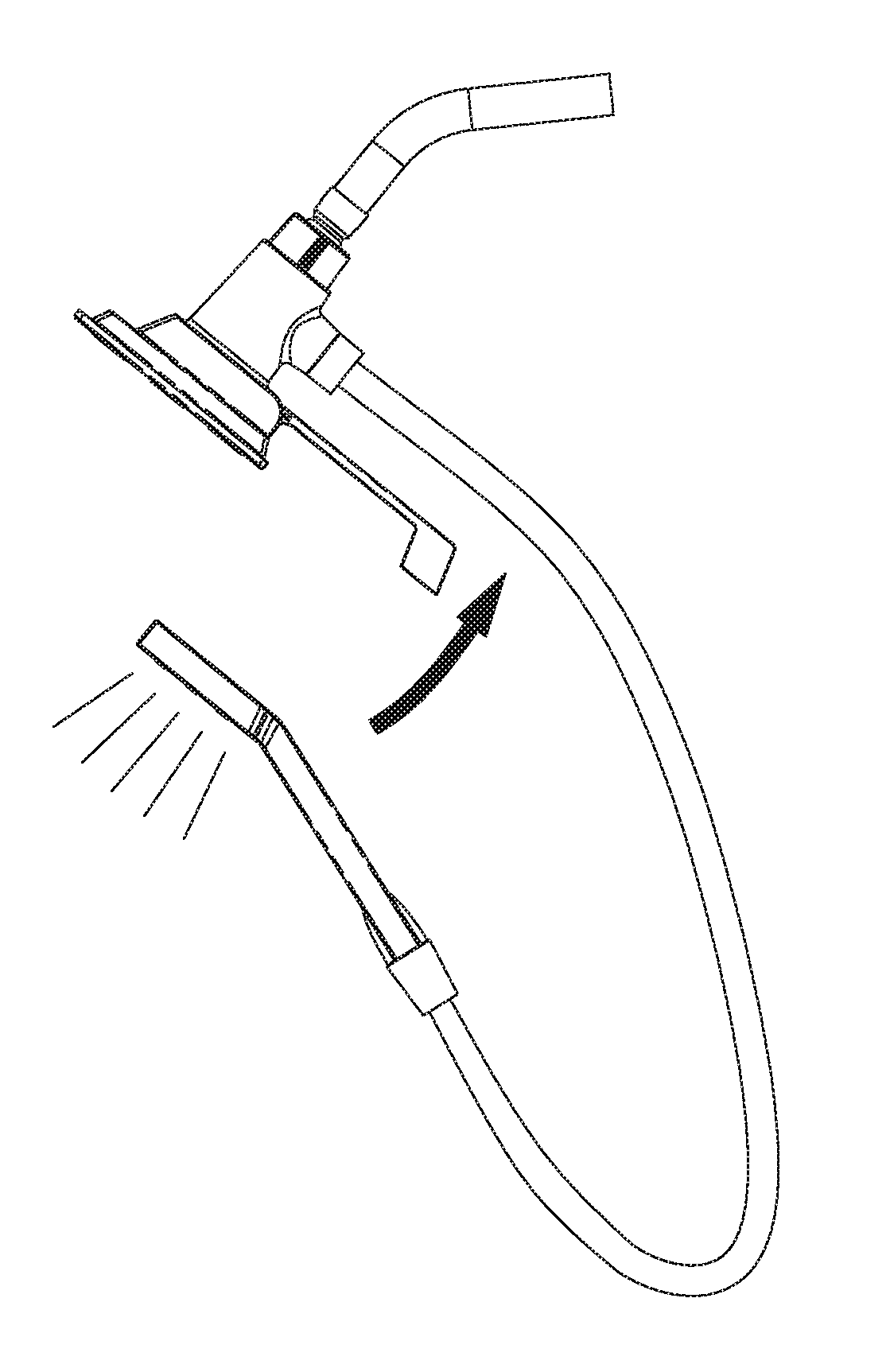 Combined shower with gravity switch mechanism