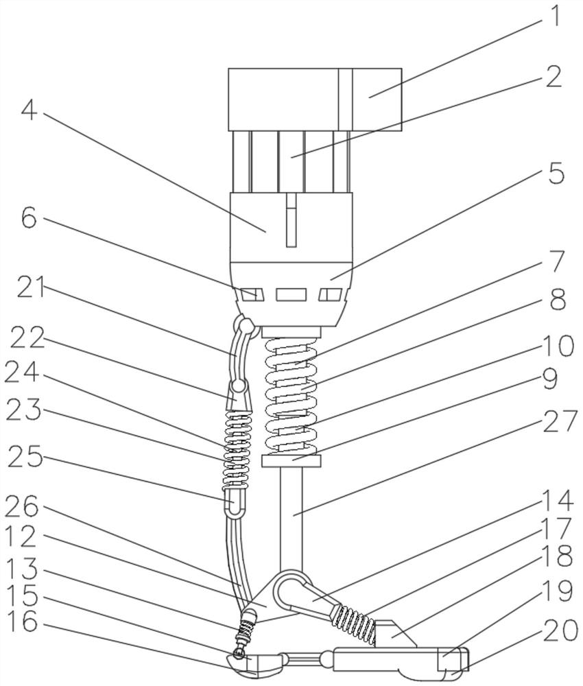 Foot-imitating artificial shank with elastic shock absorption and heat dissipation functions