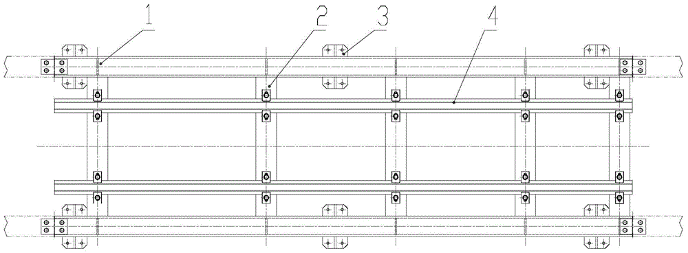 Modularized steel structure track bed with adjustable gauge